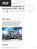 NEC 450.3 Transformer Overcurrent Protection | PDF | Fuse (Electrical ...
