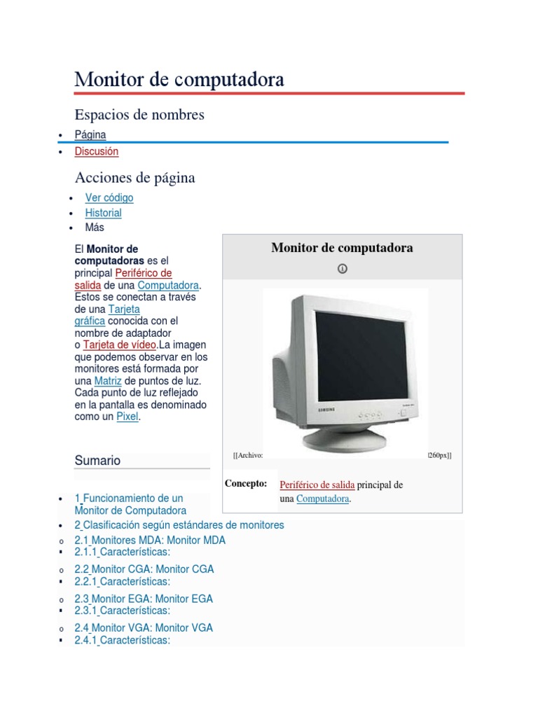Monitor Es | PDF | Monitor de computadora | Tecnología de pantalla