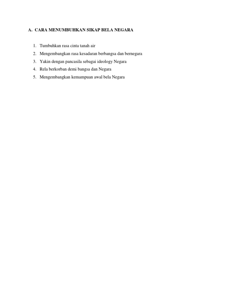 Cara Menumbuhkan Sikap Bela Negara | Pdf