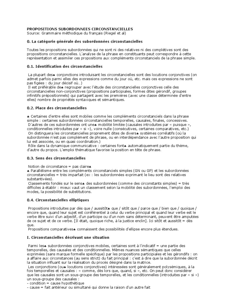 Proposition Subordonnée Conjonctive Circonstancielle De Temps
