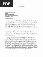 White House Response to HJC - Impeachment Groundwork Hearing