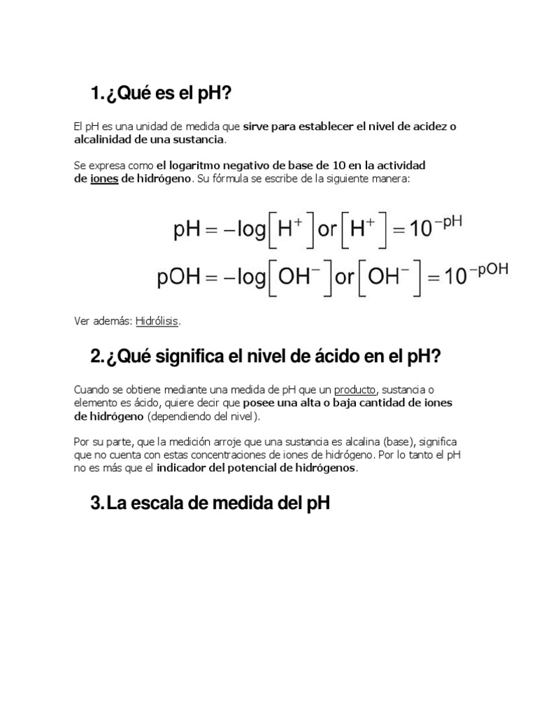 Qué Es El PH | PDF | Ph | Ácido