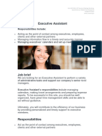 Job Description Executive Assistant