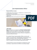 Job Description Project Implementation Officer