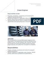 Job Description Project Engineer