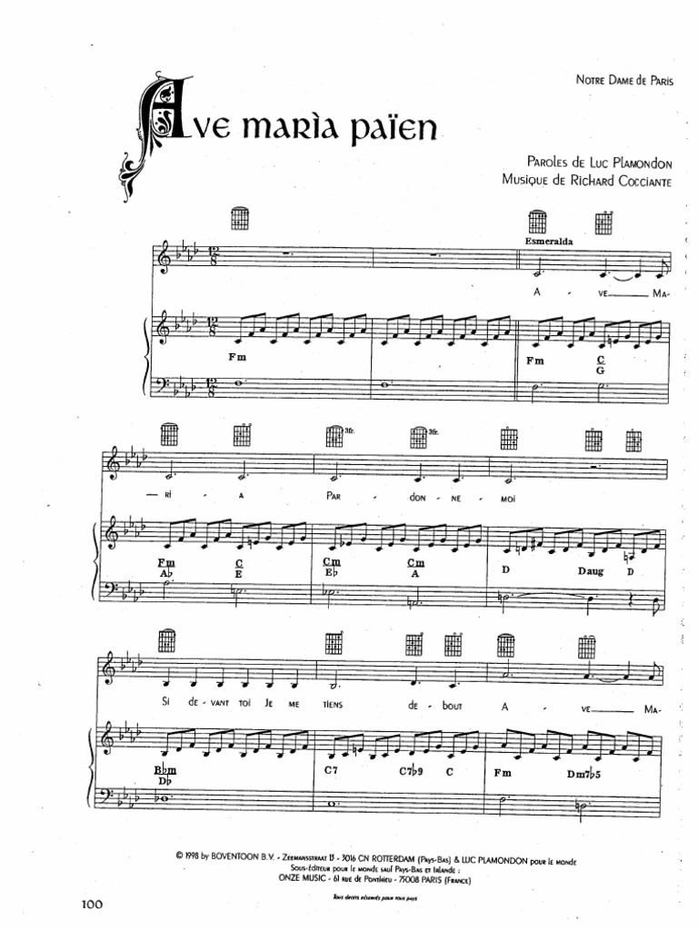 Ave Maria Notre Dame de Paris PDF