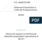 AC218 - Financial Statement Presentation in Compliance With IAS 41 Requirements