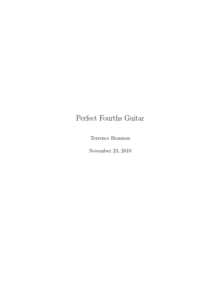 Perfect Fourths Guitar PDF Scale (Music) Music Theory
