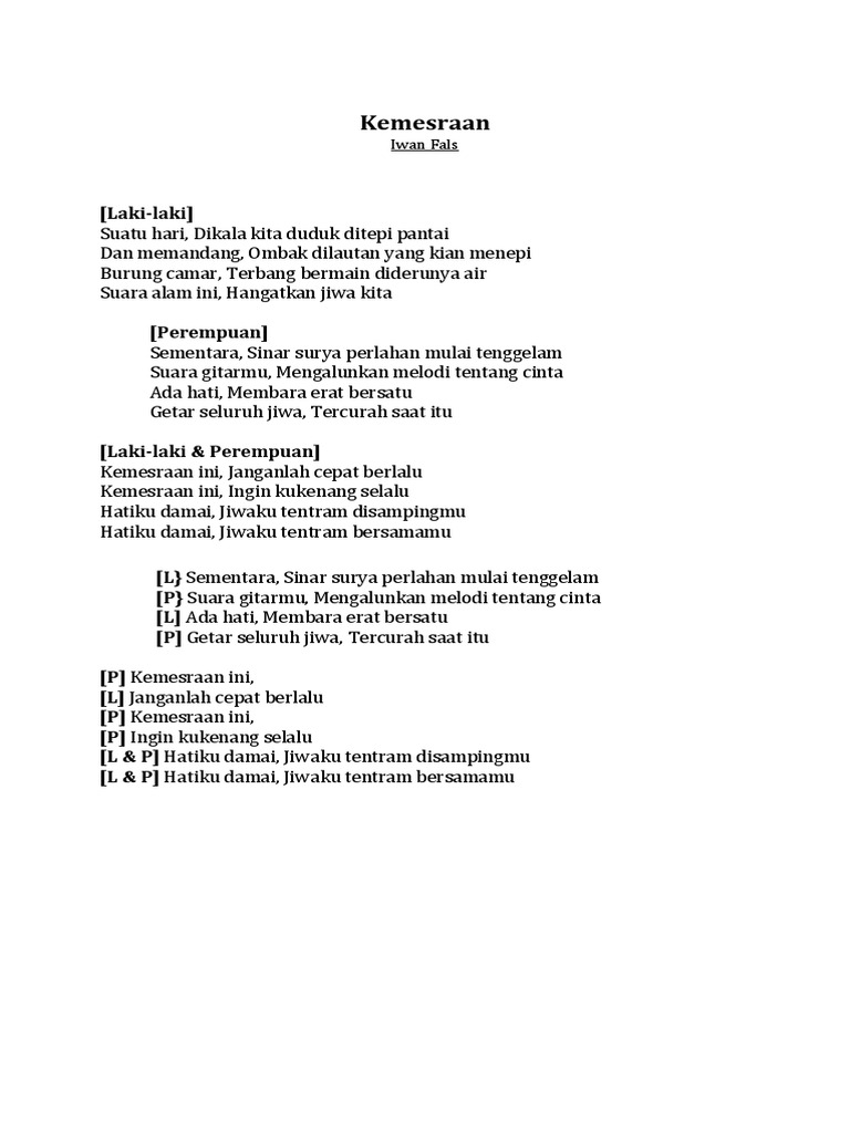 Lirik Lagu Pdf