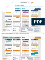 Calendarios Escolares 2018-2019 de 185 y 195 Días