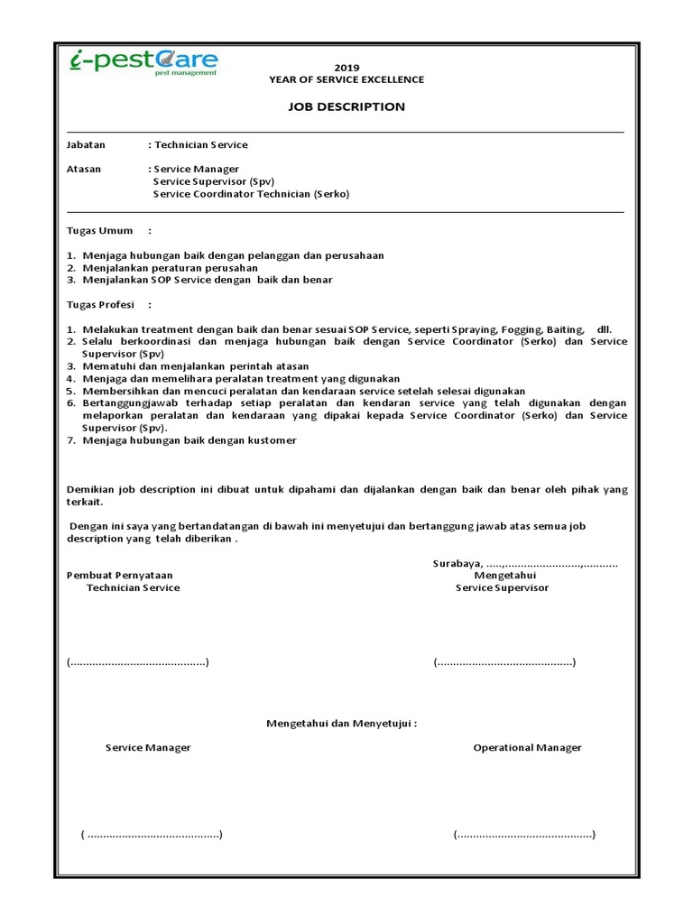 Jobdesc Teknisi | PDF