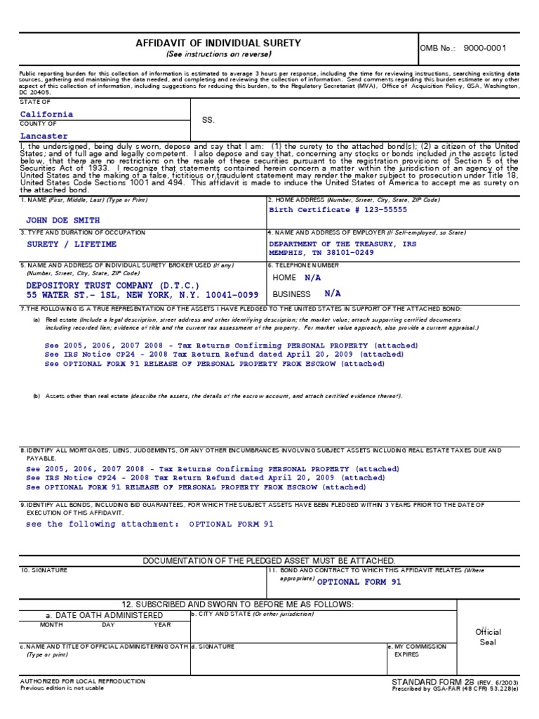 Form 28 MASTER PDF PDF Market Value Affidavit
