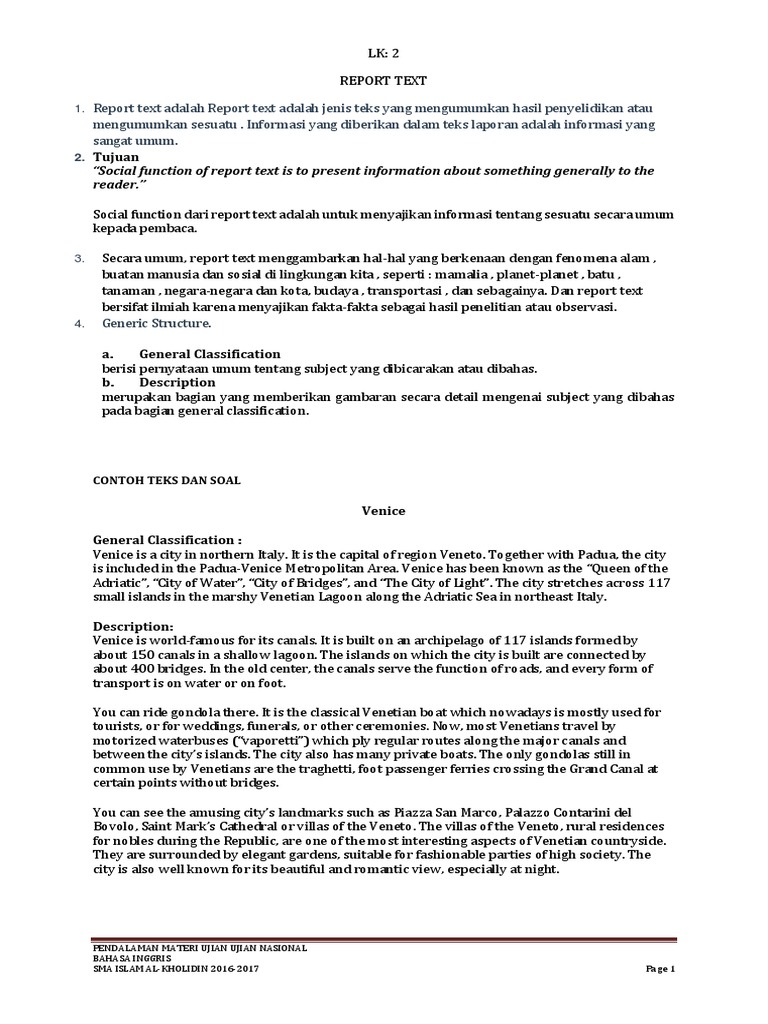 Contoh Soal Report Text Tentang Fenomena Alam Contoh