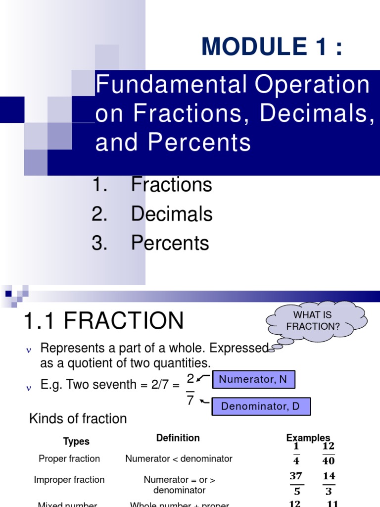 Chapter 1-Fraction, Percentage, Ratio and Proportion PDF | PDF ...