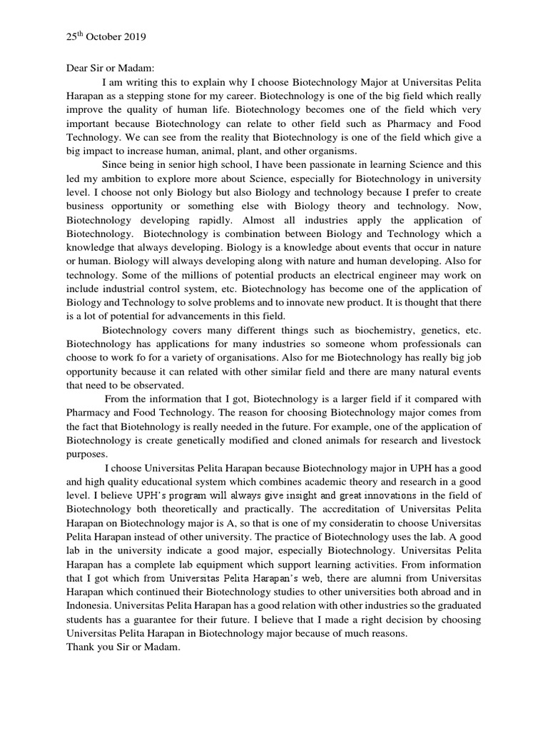 Motivation Letter Desy | PDF | Biotechnology | Biology