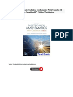 Test Bank For Basic Technical Mathematics With Calculus SI Version Canadian 10th Edition Washington 