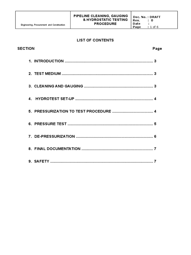 Pipeline Cleaning and Hydrotesting Guide | PDF | Pipeline Transport ...