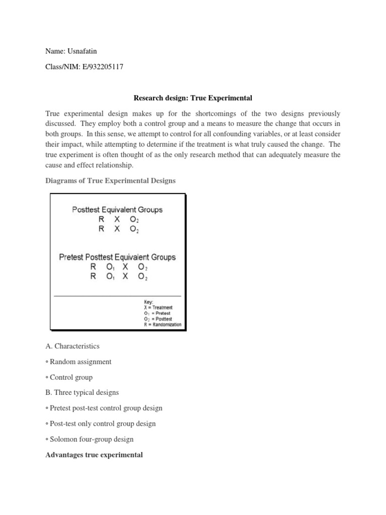 True Experimental Design Overview | PDF
