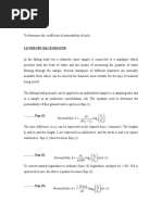 Falling Head Permeability Test Lab Report 