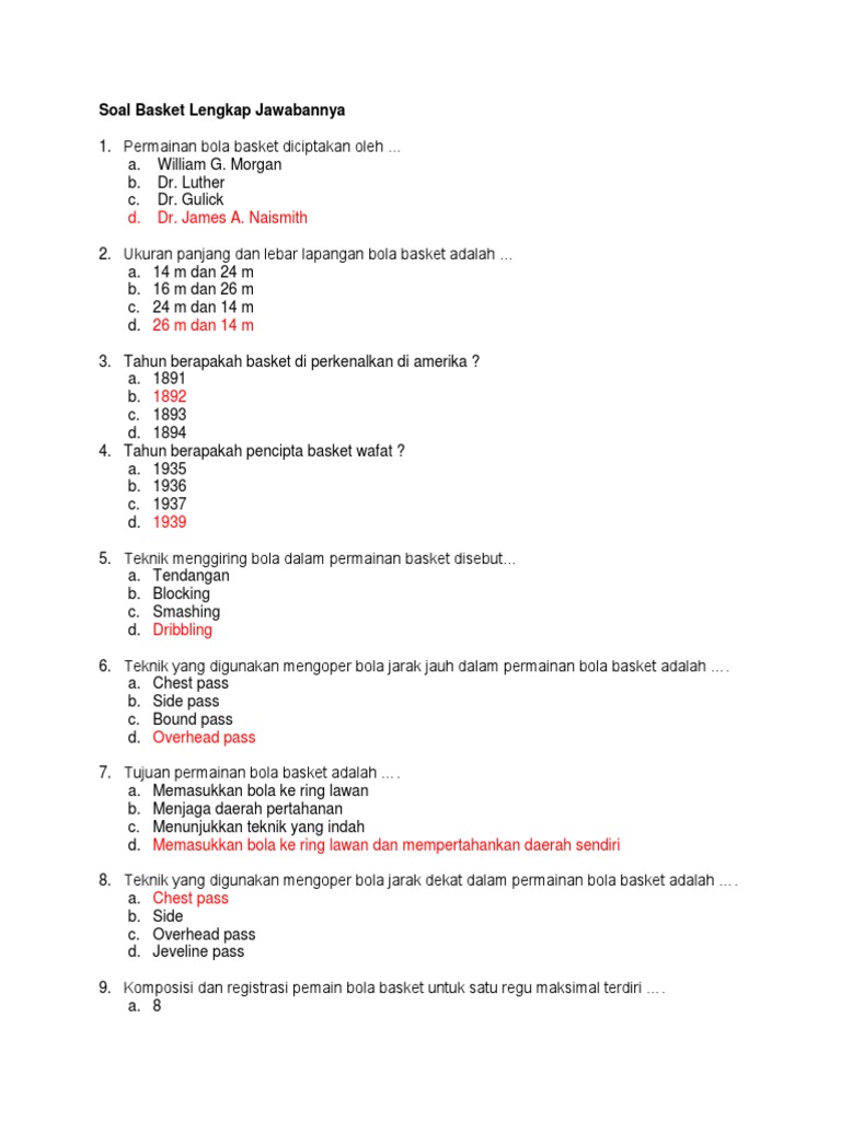 297605749 Soal Basket Lengkap Jawaban Docx