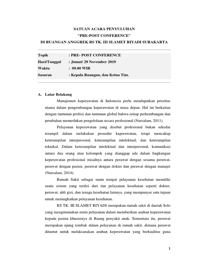 Tujuan dan Proses Pre-Post Conference | PDF