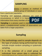 Lecture 9, 10 & 11 Sampling Statistics