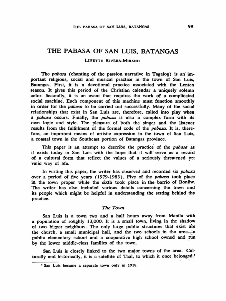 What Is Pasyon PDF PDF Singing Song Structure