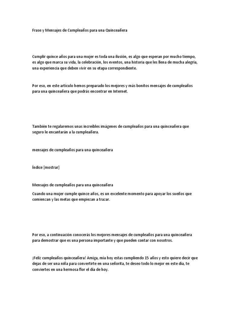 Frases para 15 Años | PDF | Cumpleaños, image size:768x1024