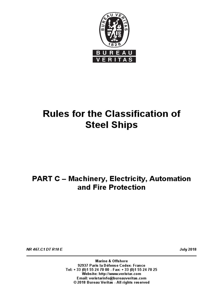 NR467 - C1 - 2018-07 BV Rules | PDF | Boiler | Fuel Oil