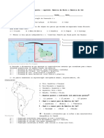 Avaliação Bimestral de Geografia - 8º Ano - America Do Norte e Sul