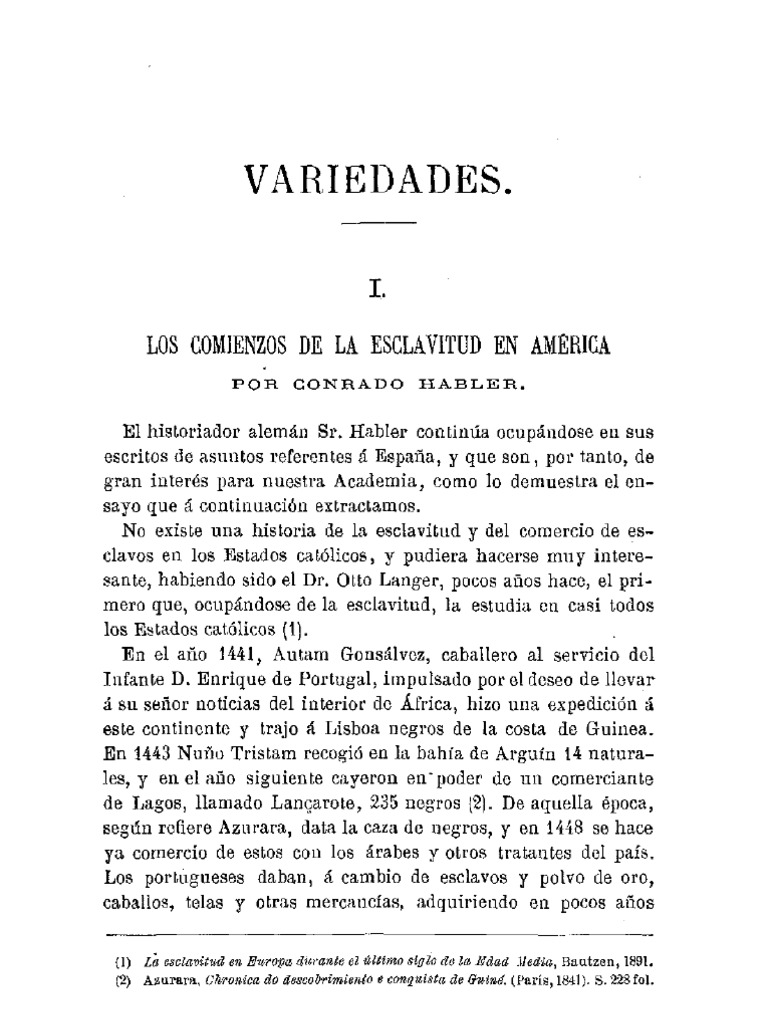 Los Comienzos de La Esclavitud en América | PDF