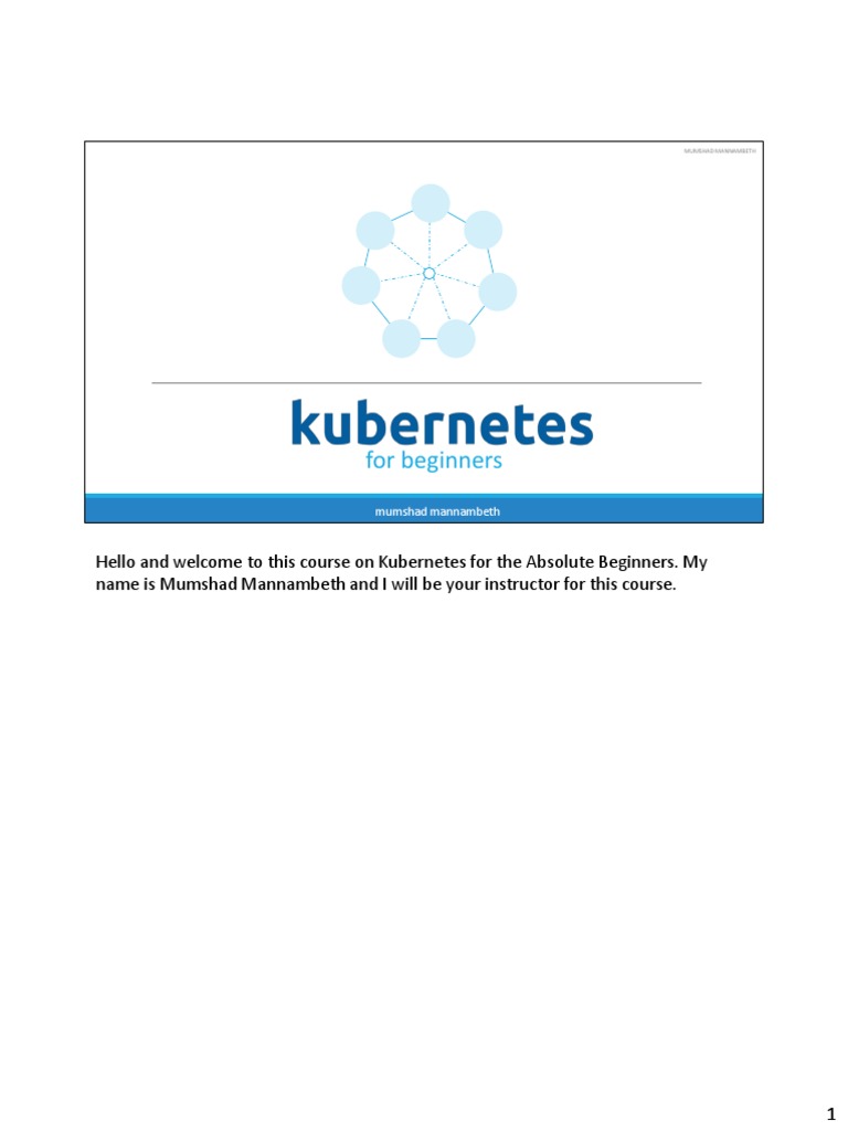 Kubernetes for Absolute Beginners Course | PDF | Operating System ...