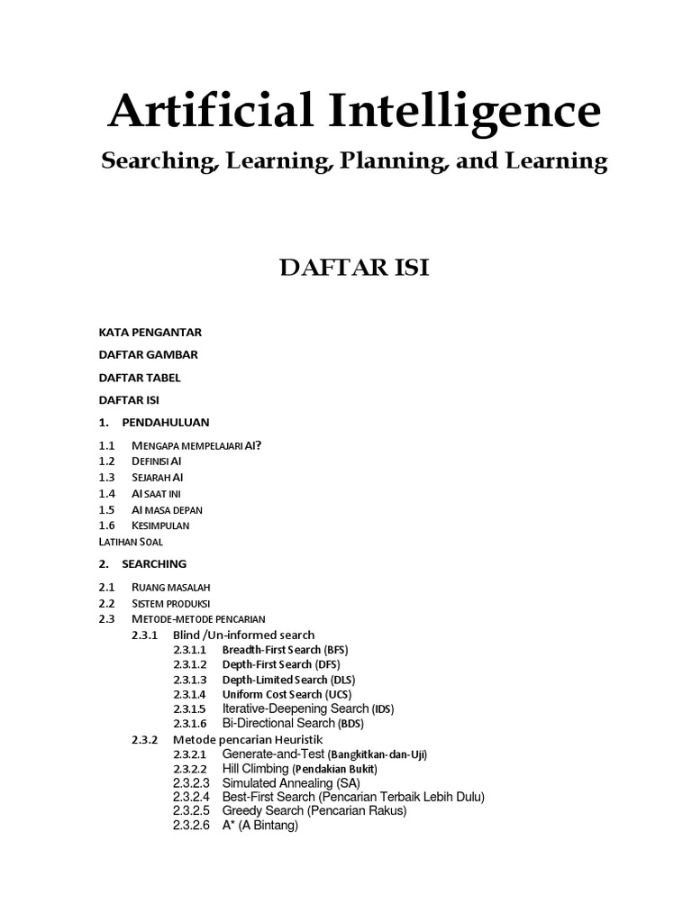 Daftar Isi Buku Artificial Intelligence - 2 PDF | PDF