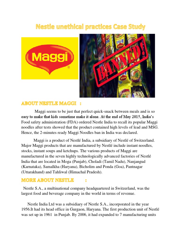 nestle unethical marketing practices