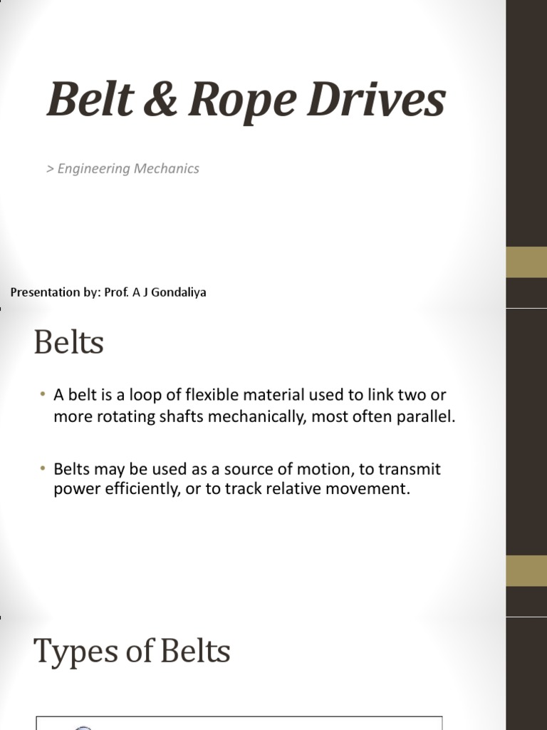 Belt & Rope Drives PDF Belt (Mechanical) Mechanical Engineering