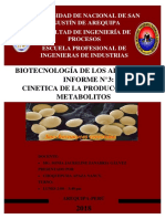 Cinetica produccion metabolitos Saccharomyces