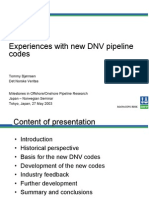 6 Experience With New DNV Pipeline Codes