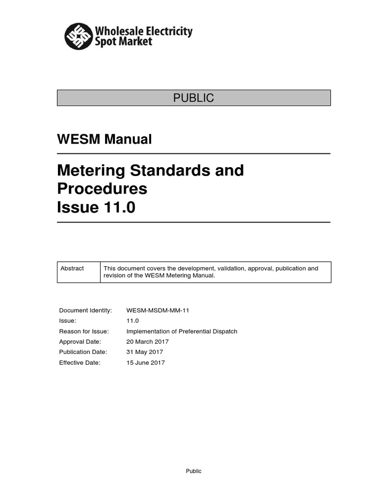 WESM-MSDM-011 15 June 2017 | PDF | Electric Power Transmission ...