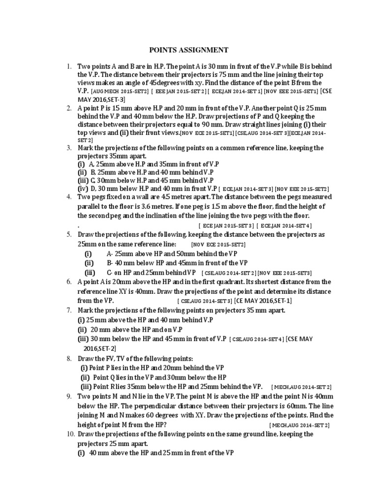 Points Assignment (1) - 1 | PDF | Mathematical Analysis | Classical ...