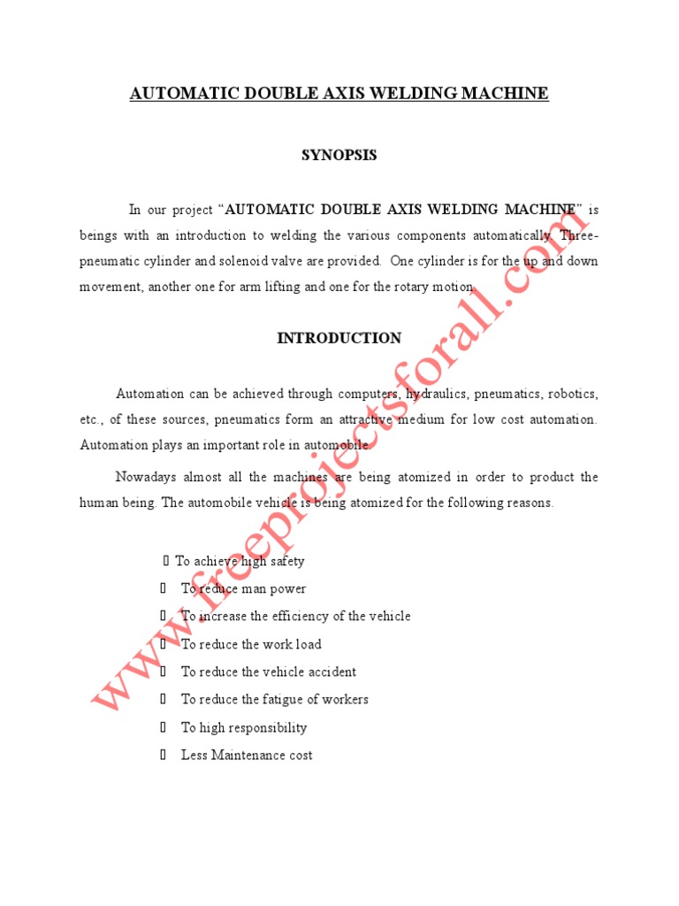 Automatic Double Axis Welding Machine 7000 PDF Machines Pneumatics