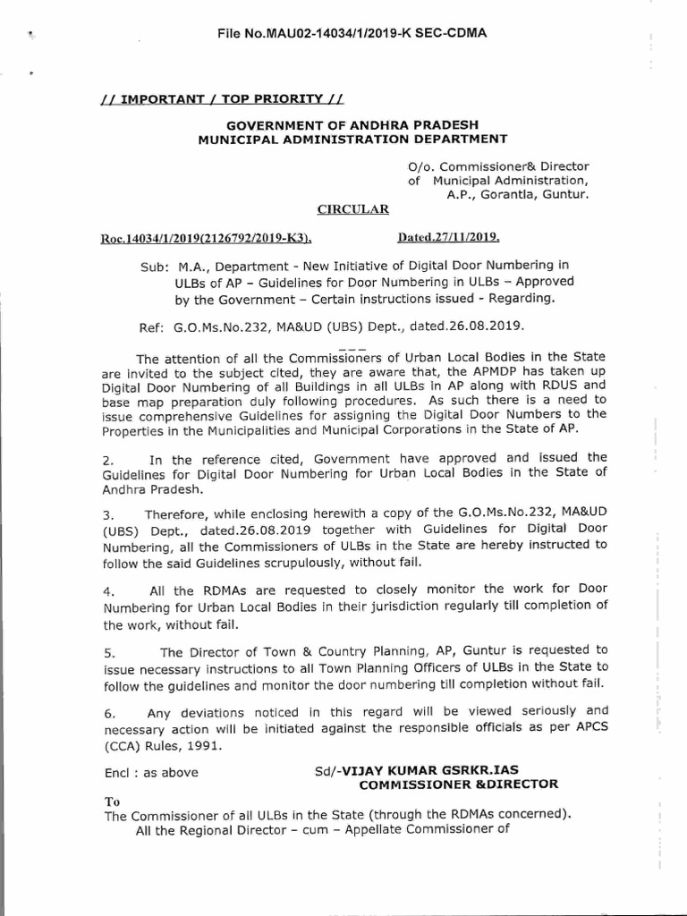 Digital Door Numbers PDF Government