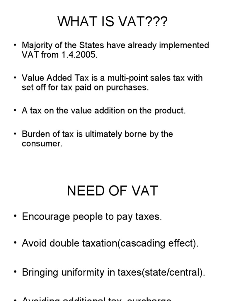 Vat Presentation Pdf