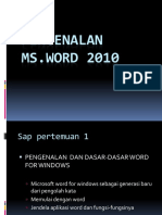 Pengenalan Ms WORD (PERT 1)