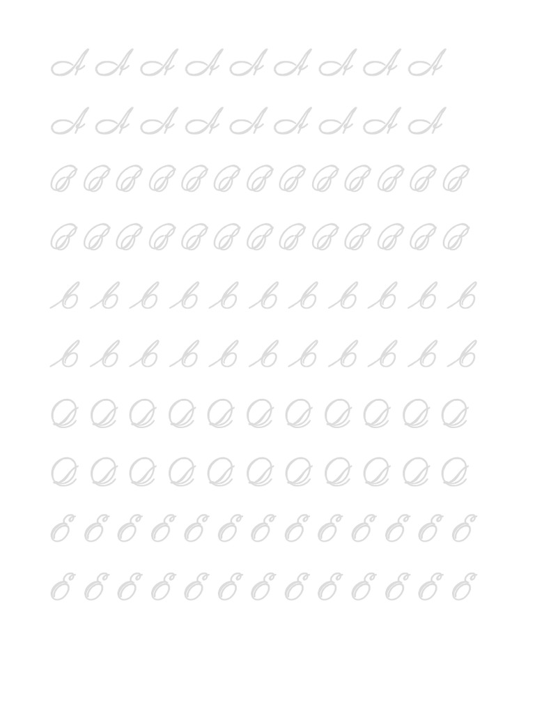 Spencerian Script Practice Sheet PDF | PDF