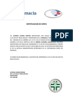 Certificacion de Venta