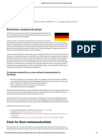 Business Communication in Germany - Language Matters