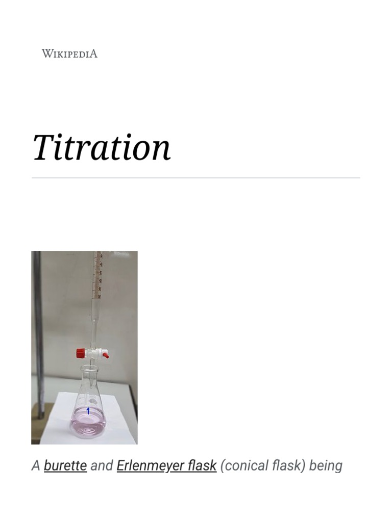 Titration Wikipedia PDF Titration Chemistry