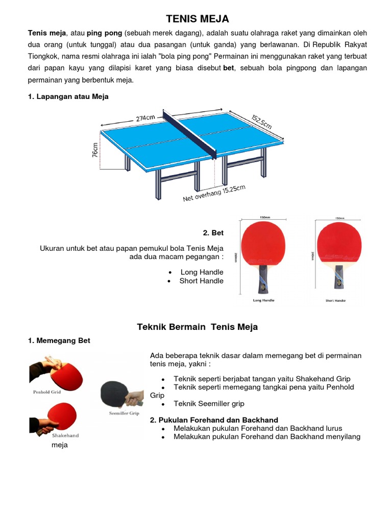 Sarana Dan Prasarana Tenis Meja 2