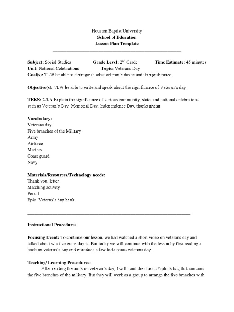 Veterans day activities for middle school pdf
