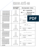 Representação com o ábaco de 40 a 49